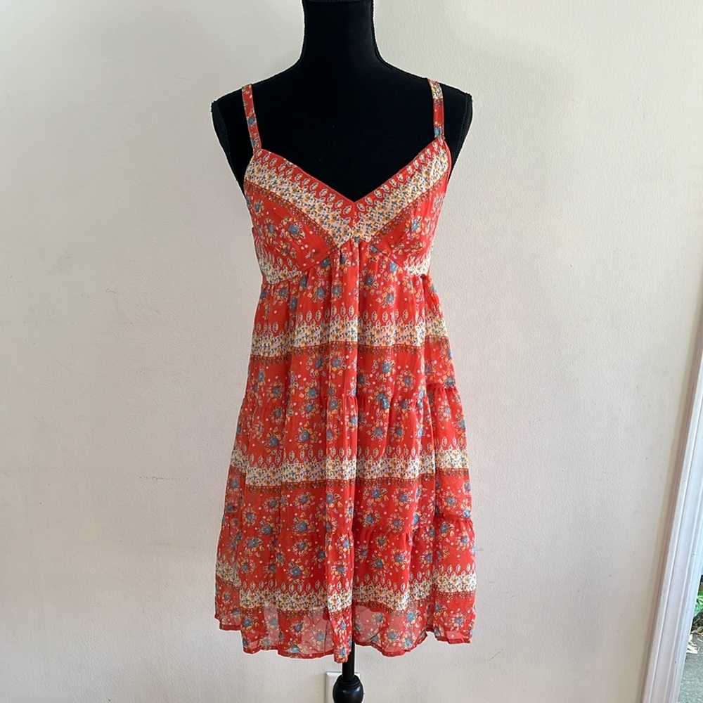 Mossimo Supply Co. Orange Floral Dress